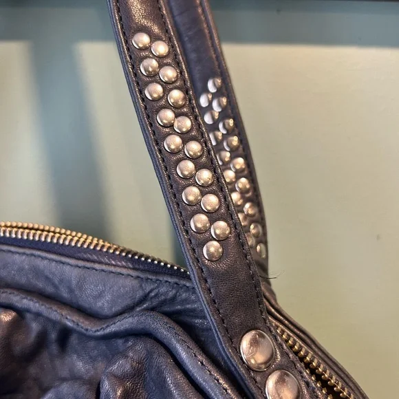 ๐ฅ๐๐ฅJason Wu Distressed Blue Leather Studded Hobo Satchel Bag - Picture 4 of 9